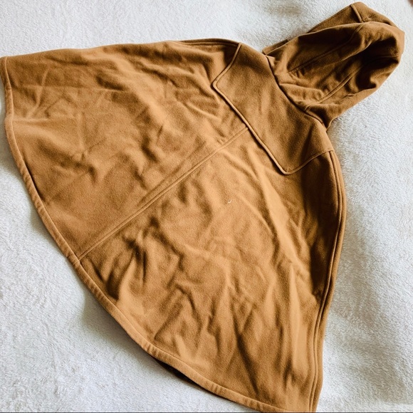 NWT Ralph Lauren Wool Blend Toggle Hooded Poncho Top Camel Color Girl Large - Picture 2 of 6